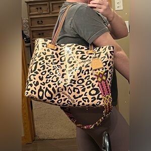 Consuela Leopard Print Bam Bam Big Breezy East West Tote Bag in GUC